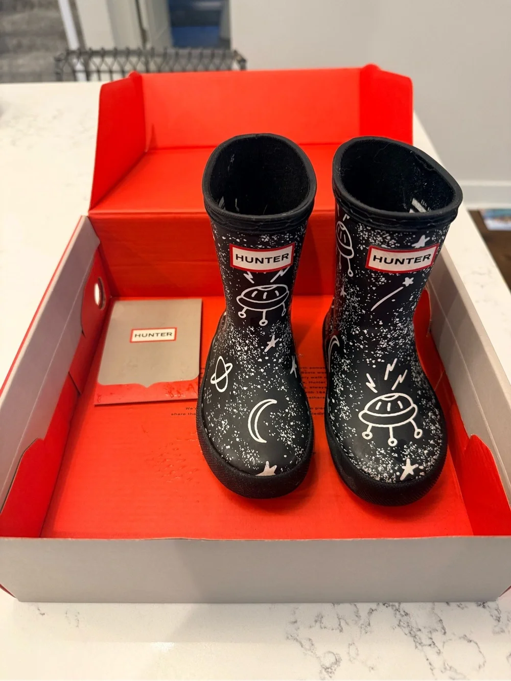 Hunter: Kids Space-Print Rain Boots